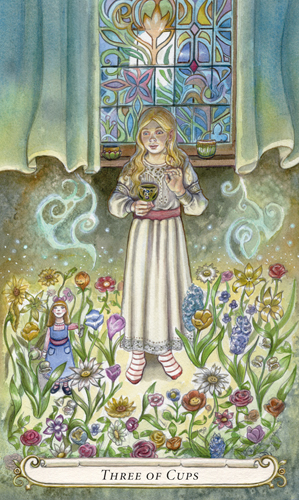 Three of Cups - The Fairy Tale Tarot by Lisa Hunt