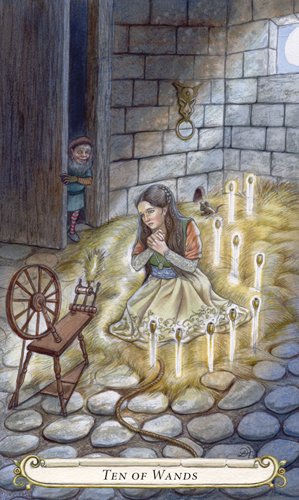 Ten of Wands - The Fairy Tale Tarot by Lisa Hunt